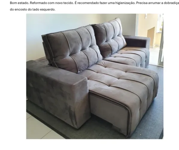 Sofá Retrátil 2 lugares cinza