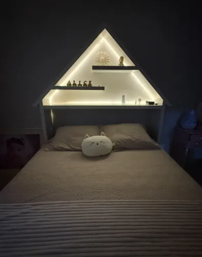 Cabeceira Modelo Casa + Base Montessoriana Queen