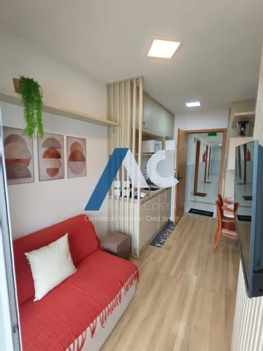 STUDIO MOBILIADO COM VARANDA, 25 m² VISTA MAR E EXCELENTE VENTILAÇÃO NA PITUBA