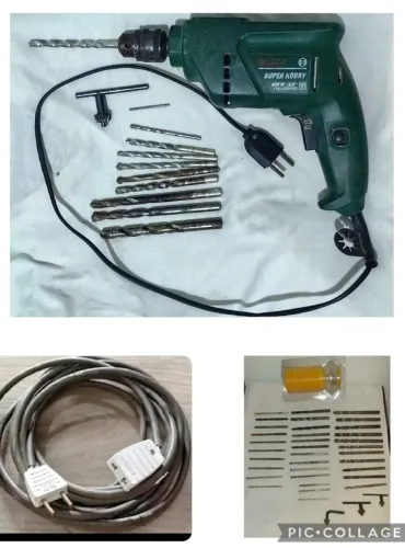 Furadeira Bosch Super Hobby 400w 220V, Coletor de pó, Extensão e Ferro de Solda