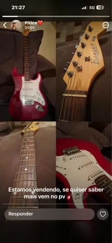 Vendo Guitarra Benson STR vermelha