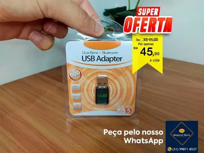 Adaptador USB Wifi Dual Band 2.4GHz 5GHz 600mb Receptor Wireless Usb Bluetooth