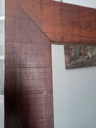 Espelho Grande para Salão de Beleza com Moldura de Madeira Maciça