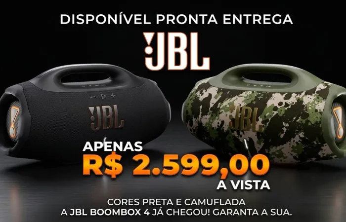 JBL BoomBox 4 Nova e Lacrada (preta ou camuflada)