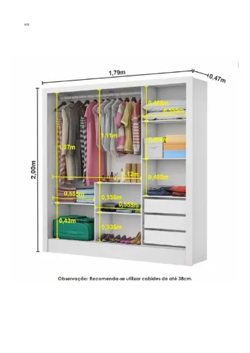 GUARDA ROUPA - CASAL - Sem uso - Nem chegou a ser totalmente montado - R$490,00