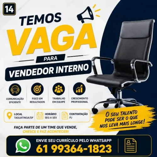 OPORTUNIDADE NA ÁREA COMERCIAL ( VENDAS)