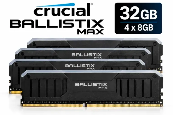 Memória RAM Crucial Ballistix MAX 32GB (4x8GB) DDR4 4000MHz CL18