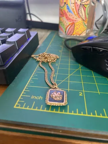 cordão de ouro 18k com pingente de são jorge em pedra onix 18g