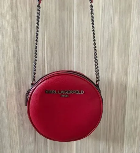 bolsa vermelha transversal karl lagerfeld