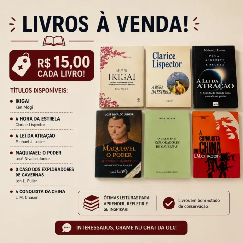 Livros R$15,00 cada