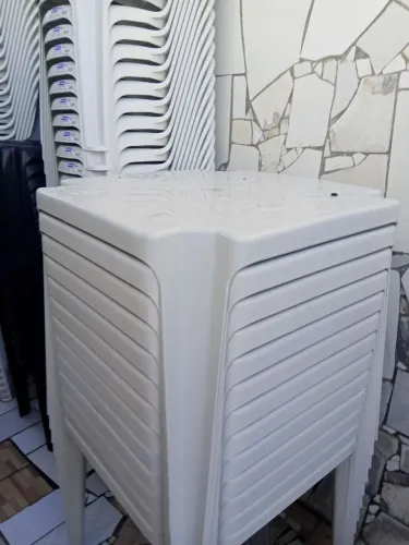 Mesa de plástico reforçada mesa quadrada mesa de plástico branca