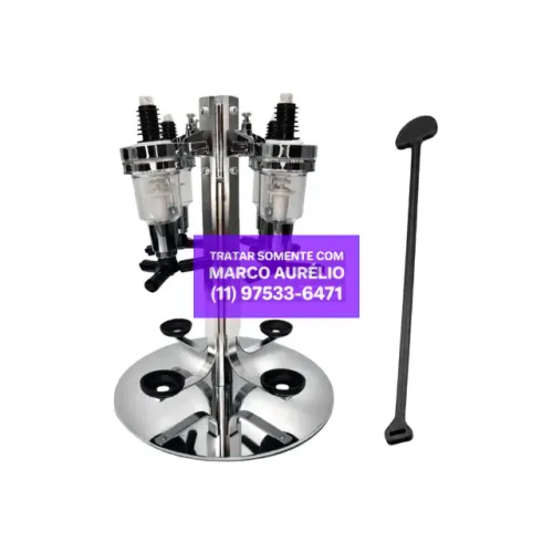 Dosador Bebidas Giratório Inox 4 Garrafas 45ml Prateado