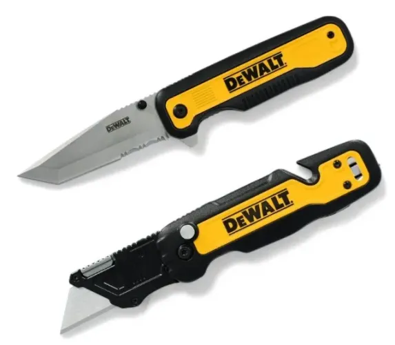Kit Canivete E Estilete De Bolso Inox Push & Flip Dewalt