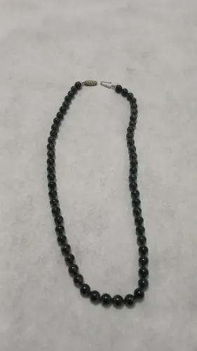 Colar Vintage Pedra Preta Estilo Ônix Retrô Anos 60
