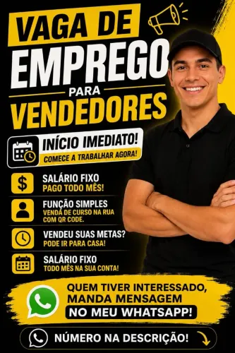 ? VAGAS PARA VENDEDORES! ?