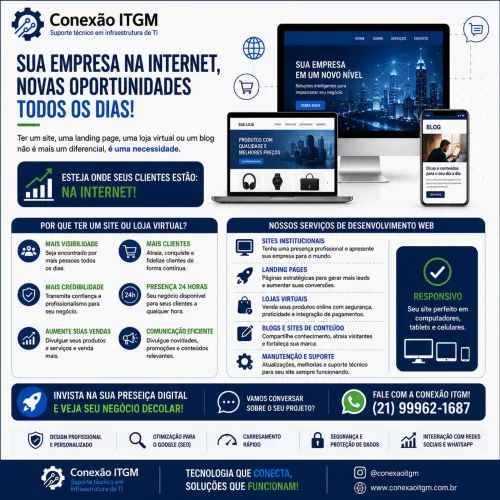 Criação de sites, landing Pages, blogs e lojas virtuais