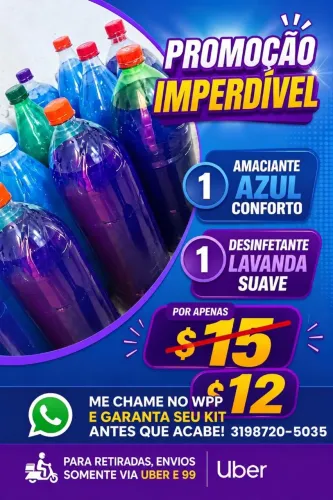 KIT AMACIANTE E DESINFETANTE CASEIRO 