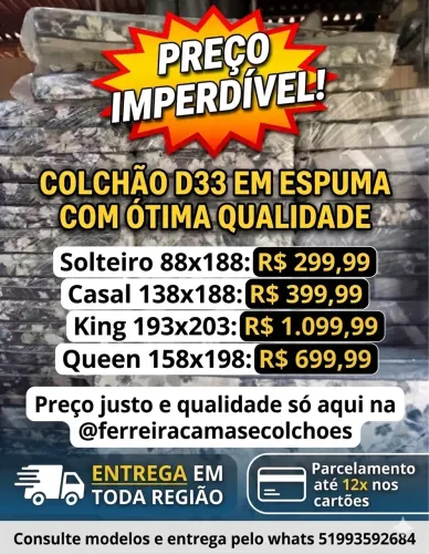 Colchão direto de fábrica até 12x