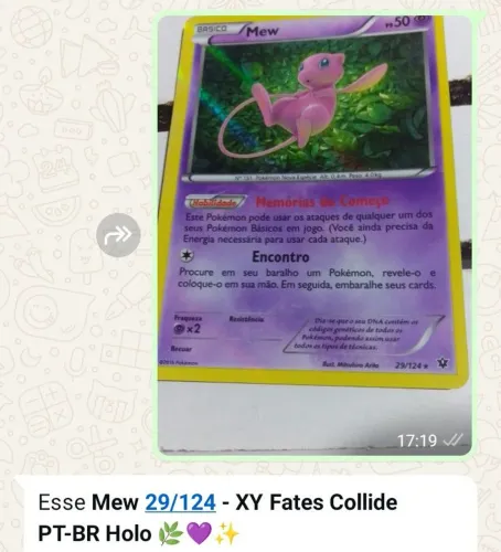 Carta pokémon original bem conservada
