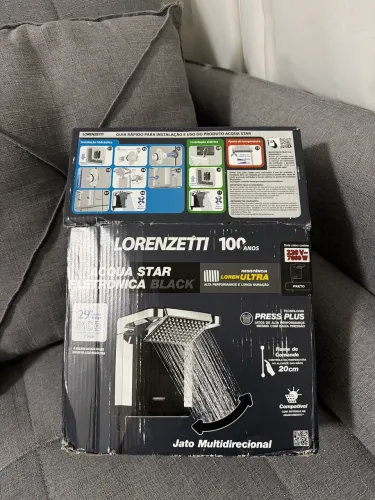 Chuveiro 220 v lorenzetti acqua star eletrônica black 7800 e 