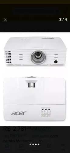 Projetor Acer 3200 lúmens