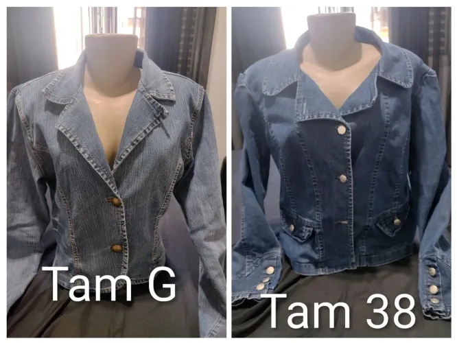 Duas jaquetas jeans Tam 38 e Tam G