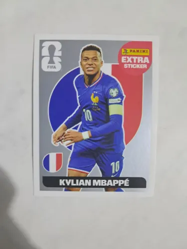 Figurinha extra Sticker kylian mbappe prata