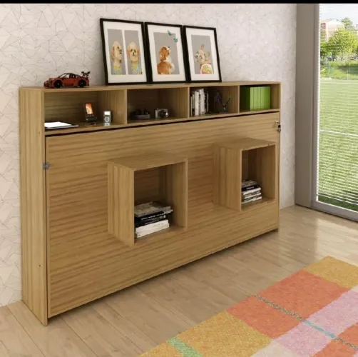 Cama Retrátil de Solteiro com Nichos