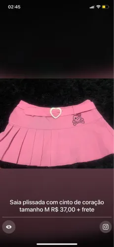 saia de pregas rosa 