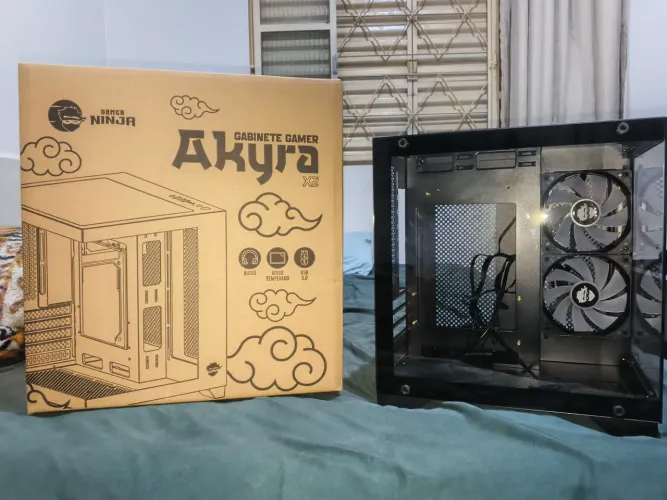 Gabinete Gamer Ninja Akyra X2, Mid Tower, Com 2 Fans Reversas PRA SAIR HOJE!!!!!