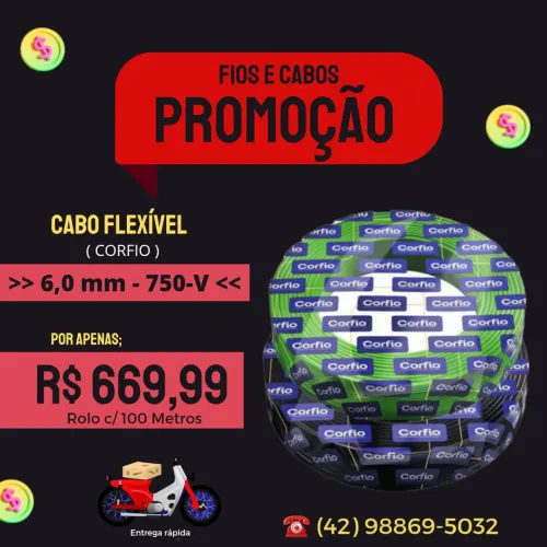 Cabos Elétricos 6,0 mm Corfio
