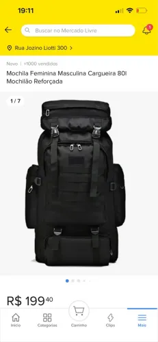 Mochila para acampamento