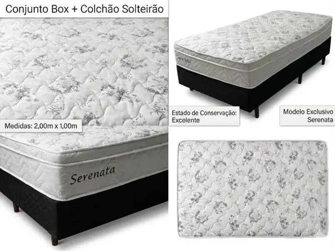 Cama Box + Colchão 2m x 1m | Excelente Estado