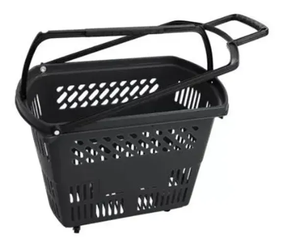 Cesta com rodas e alça
