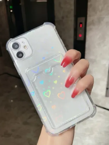 Capa iphone 12 Transparente com Porta-Cartão
