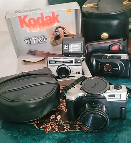 Câmeras fotográficas vintage. 