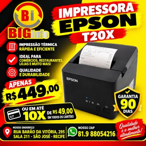 ImpressoraEpson T20x para Computador - Em ate 10x Fixas 
