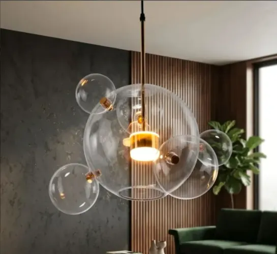 2 Lustres pendentes design Italiano Bolhas/Globo 