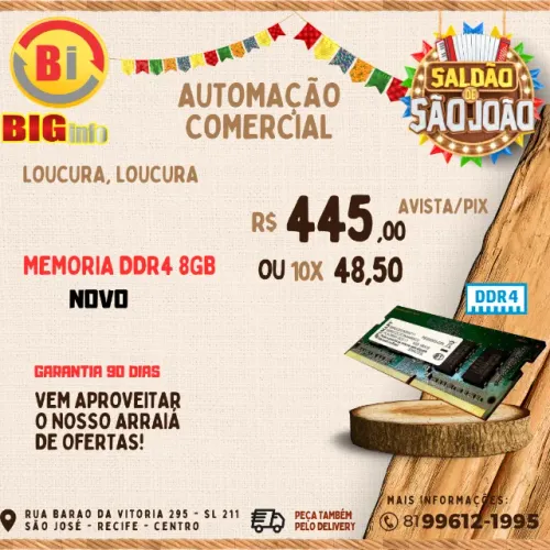 Memória Notebook  8GB DDR4 3200 Mhz