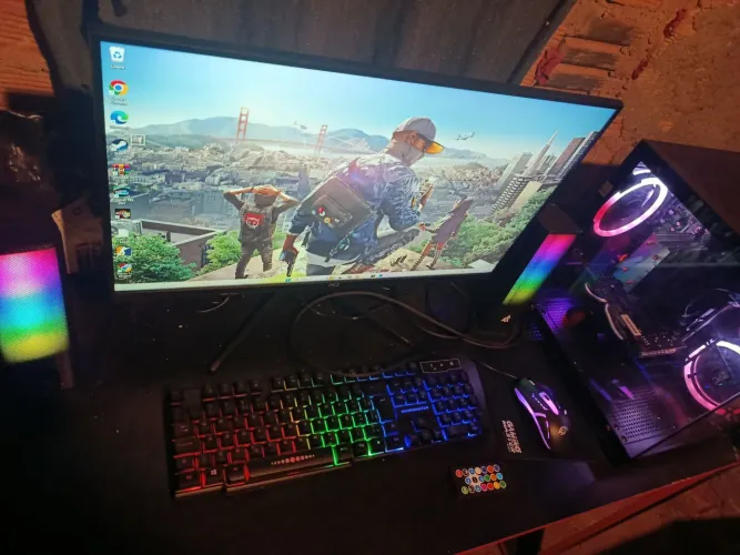 PC Gamer Completo | Ryzen 5 5500 + RX 590 8GB 16GB RAM | Monitor 24" 200Hz + Periféricos