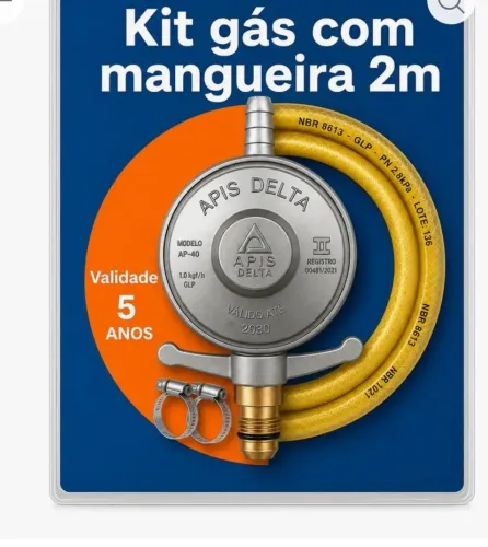 Kit regulador  de gas con mangueira  novo pacote lacrado 