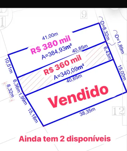 Vendo lote na 509 sul 384 metros