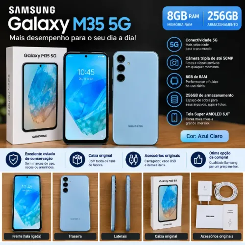 Samsung Galaxy M35 5G 256GB - Impecável! Estado de Novo!
