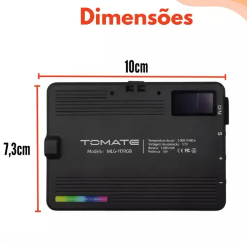 Tomate Mlg-117rgb Iluminação Luz De Preenchimento Led Rgb 5w