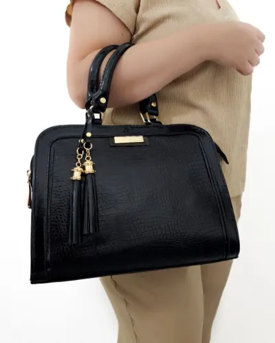 Bolsa Feminina Couro Legítimo Anandra Cor Preta 