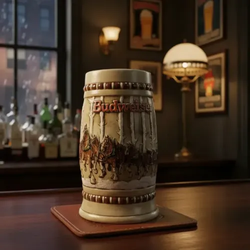 Caneca Chopp Budweiser Em Porcelana Colecionador Anos 80