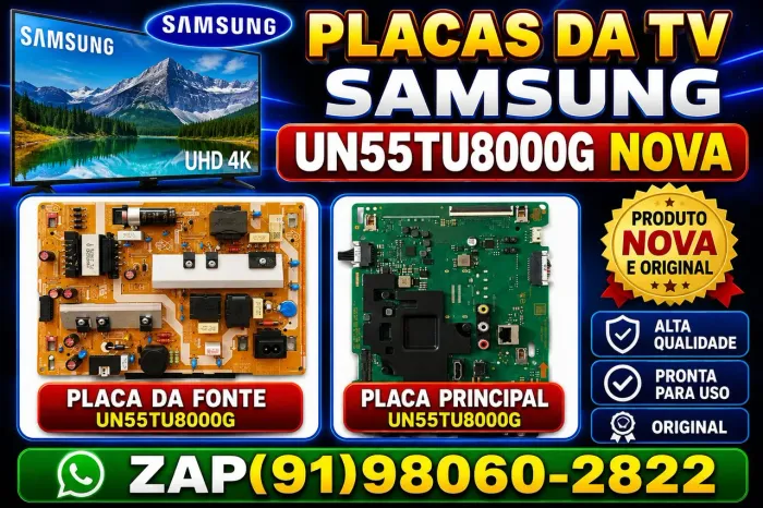 PLACAS ORIGINAIS DA TV SAMSUNG UN55TU8000G NOVA
