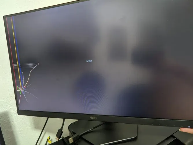 Monitor Gamer AOC 27" (27G4/P) - TELA TRINCADA (Completo com Base Ajustável)
