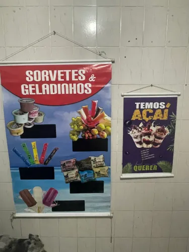 Banners sorvetes e geladinhos, ?temos açaí? PROMOÇÃO