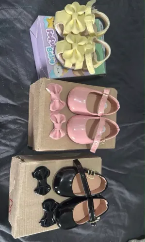 Kit 3 sandálias bebê menina